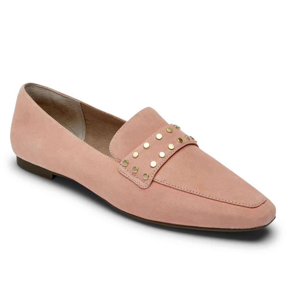 Rockport Singapore Womens Loafers - Total Motion Laylani Studded Pink - BT6813270